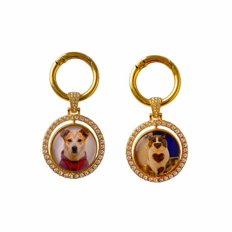 Custom Personalized Pet Keychain - Zinc Alloy with Double-Sided Photo