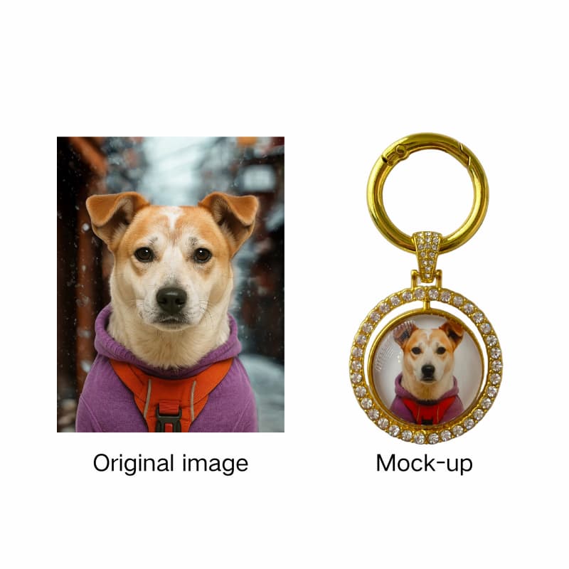 Custom Personalized Pet Keychain - Zinc Alloy with Double-Sided Photo