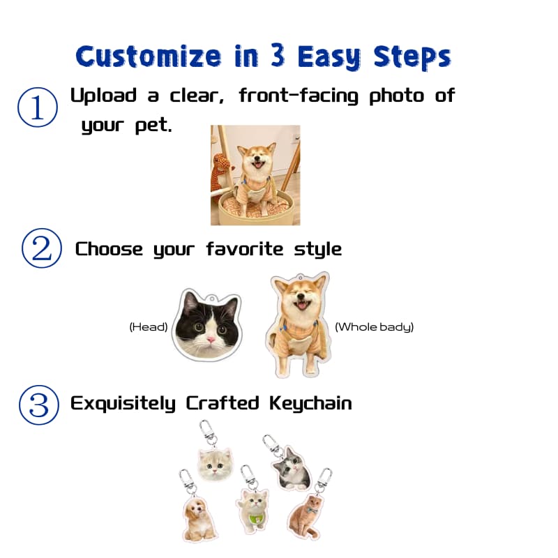 Custom Acrylic Pet Keychain - Personalized Photo Gift