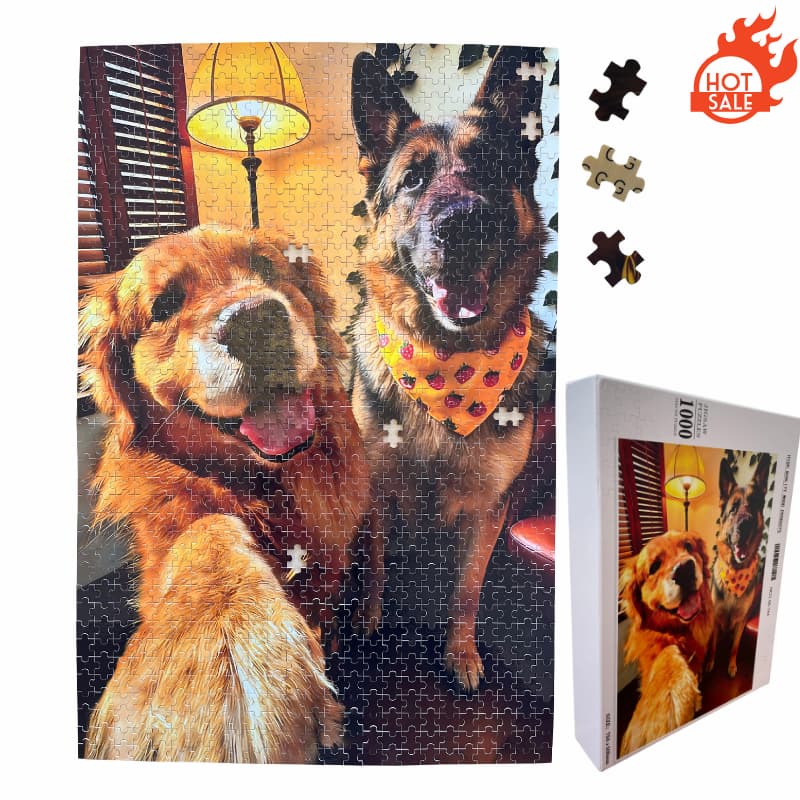 Wooden Photo Puzzle, Pet Puzzle, Wedding Puzzle, Family Reunion Puzzle | 500-Piece and 1000-Piece Custom Jigsaw Puzzles for Adults (Horizontal/Vertical)