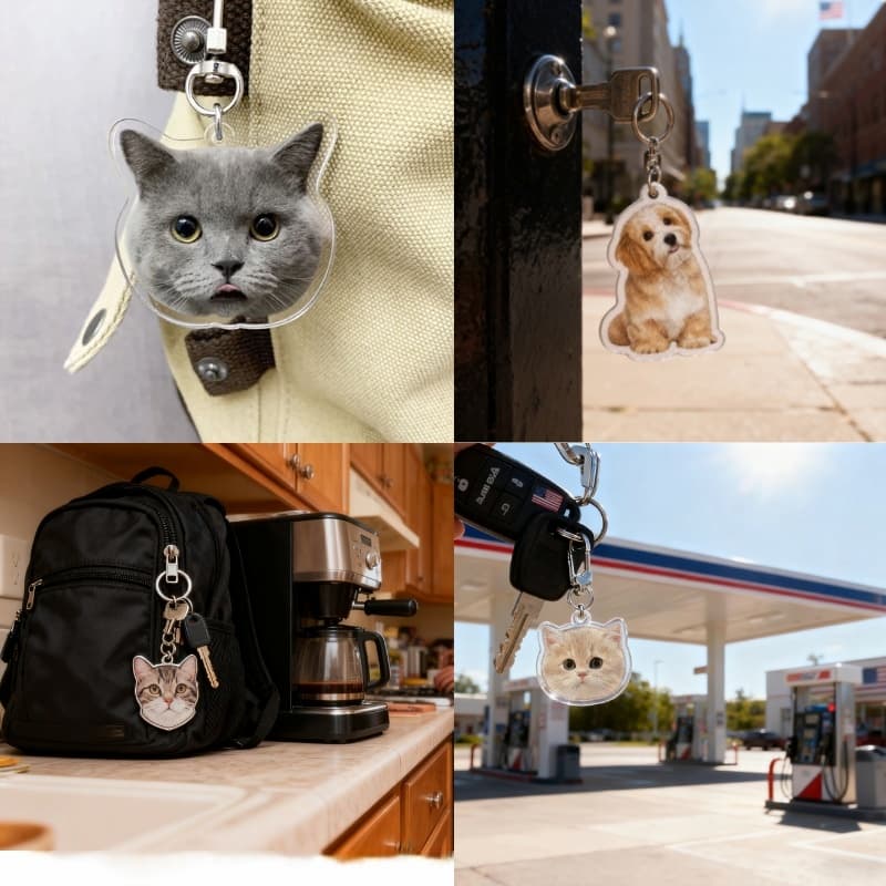 Custom Acrylic Pet Keychain - Personalized Photo Gift