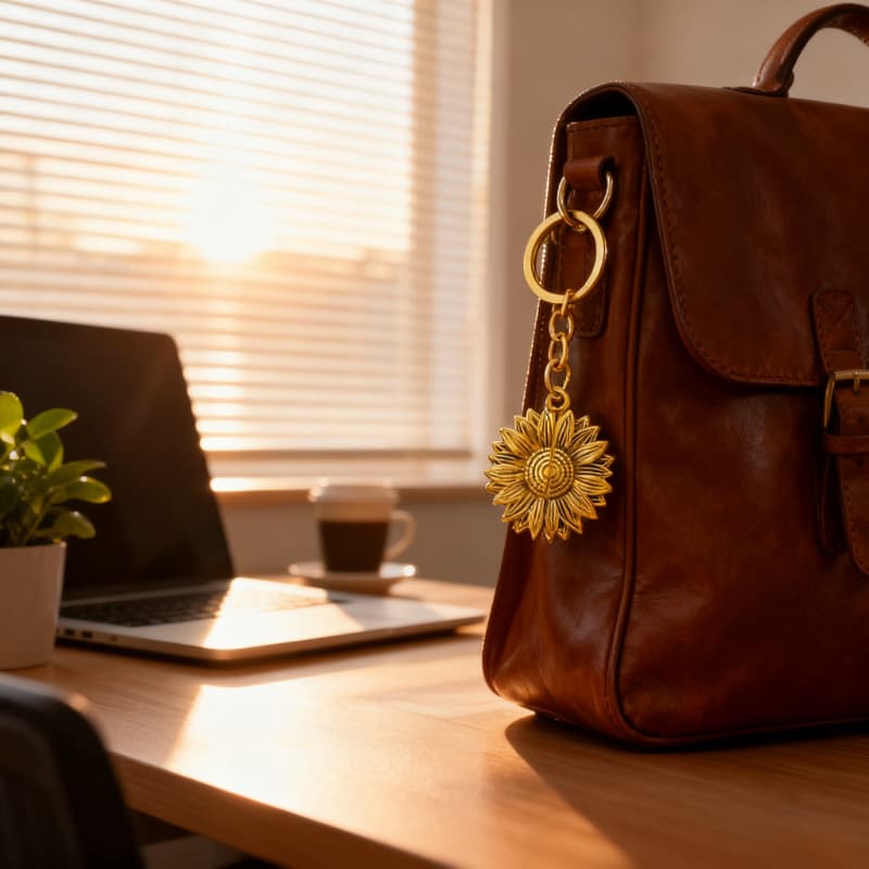 Custom Pet Photo Keychain - Personalized Sunflower Stainless Steel Gift